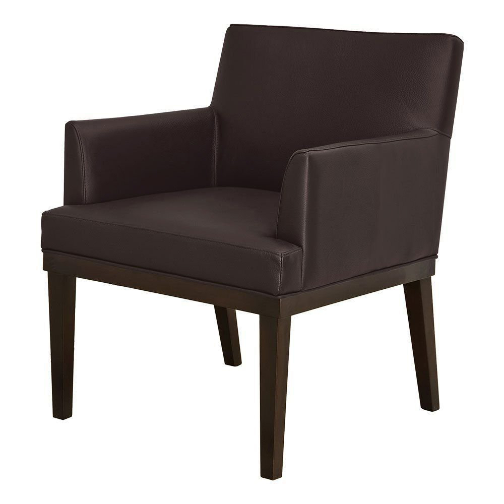 Kit 02 Poltronas Vitória Sala e Recepção Napa Marrom - DS Estofados