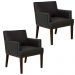 Kit 02 Poltronas Vitória Sala e Recepção Napa Preto - DS Estofados