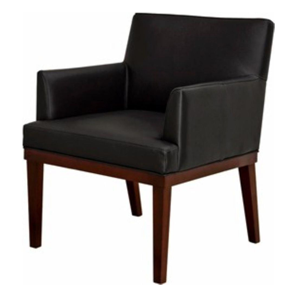 Kit 02 Poltronas Vitória Sala e Recepção Napa Preto - DS Estofados