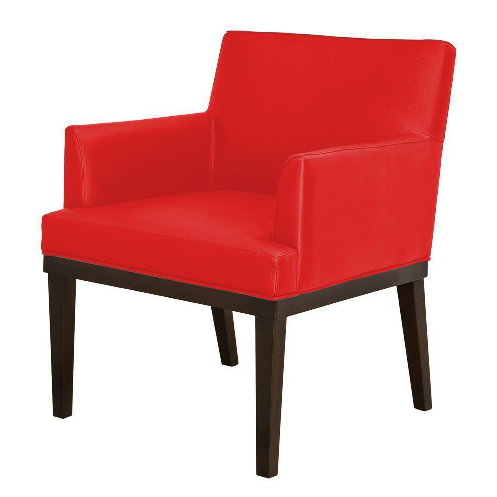 Kit 02 Poltronas Vitória Sala e Recepção Napa Vermelho - DS Estofados
