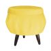 Kit 02 Puff Pétala Pés Palito Tabaco Suede Amarelo