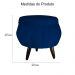 Kit 02 Puff Pétala Pés Palito Tabaco Suede Azul Marinho