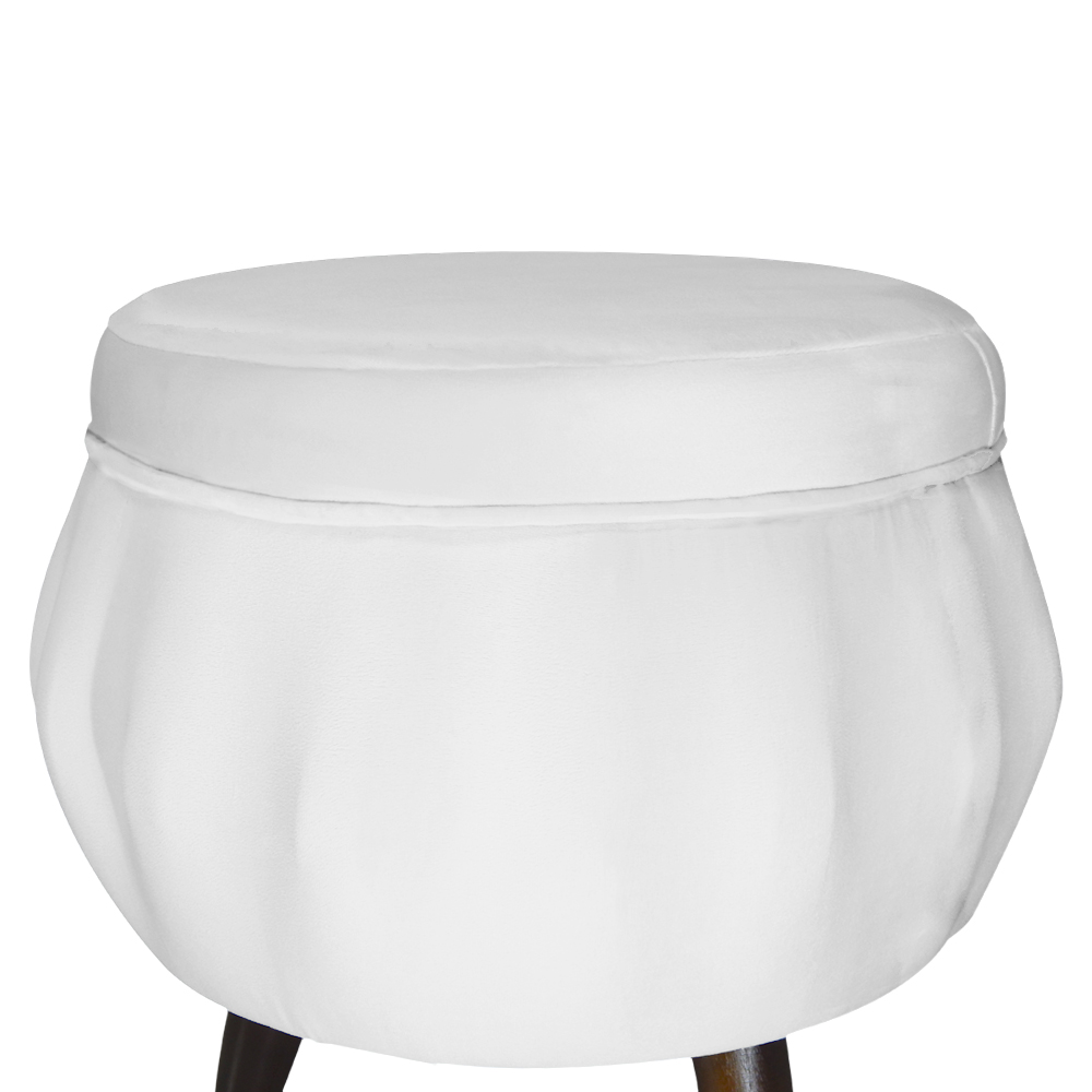 Kit 02 Puff Pétala Pés Palito Tabaco Suede Branco