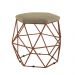 Kit 02 Puffs Aramado Bronze Assento Hexagonal Suede Nude - DS Estofados