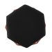 Kit 02 Puffs Aramado Bronze Assento Hexagonal Suede Preto - DS Estofados