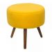 Kit 02 Puffs Banqueta Redondo Classic Suede Amarelo - DS Móveis
