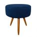 Kit 02 Puffs Banqueta Redondo Classic Suede Azul Marinho -Dellas Store