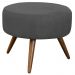 Kit 02 Puffs Banqueta Redondo Classic Suede Cinza
