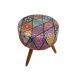 Kit 02 Puffs Banqueta Redondo Classic Suede Mandala Vermelho