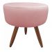 Kit 02 Puffs Banqueta Redondo Classic Suede Rosa