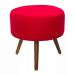 Kit 02 Puffs Banqueta Redondo Classic Suede Vermelho - DS Móveis