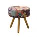 Kit 02 Puffs Banqueta Redondo Suede PatchWork - DS Móveis