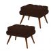 Kit 02 Puffs Decorativo Dora Suede Marrom - DS Estofados
