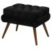 Kit 02 Puffs Decorativo Dora Suede Preto - DS Estofados