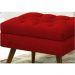 Kit 02 Puffs Decorativo Dora Suede Vermelho - DS Estofados