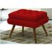 Kit 02 Puffs Decorativo Dora Suede Vermelho - DS Estofados