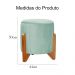Kit 02 Puffs Redondo Athenas mais Jade Veludo Acqua - DS Estofados
