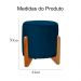 Kit 02 Puffs Redondo Athenas mais Jade Veludo Azul Marinho