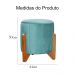 Kit 02 Puffs Redondo Athenas mais Jade Veludo Azul Turquesa