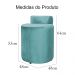 Kit 02 Puffs Redondo Athenas mais Jade Veludo Azul Turquesa