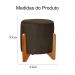 Kit 02 Puffs Redondo Athenas mais Jade Veludo Marrom