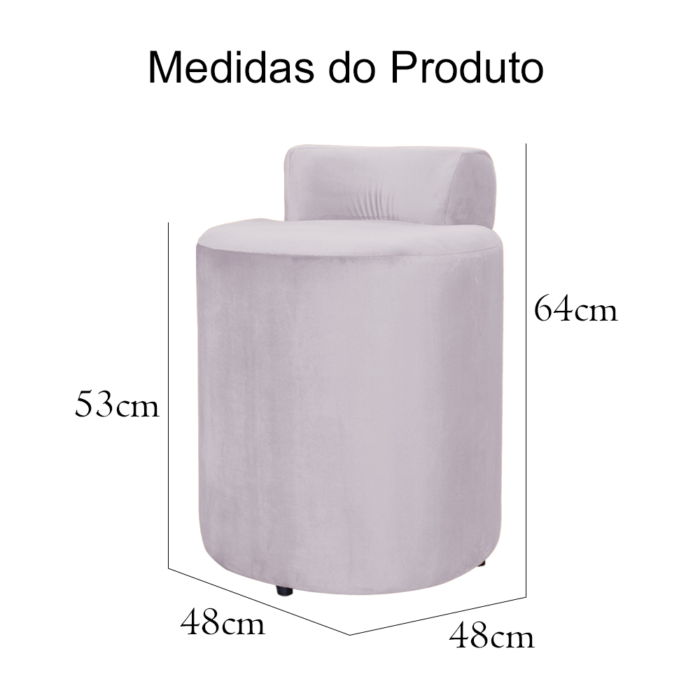 Kit 02 Puffs Redondo Athenas mais Jade Veludo Rosê