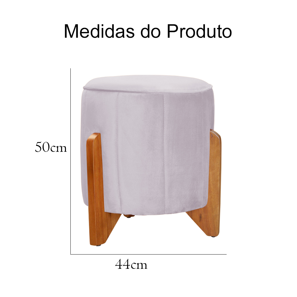 Kit 02 Puffs Redondo Athenas mais Jade Veludo Rosê