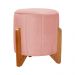 Kit 02 Puffs Redondo Athenas mais Jade Veludo Rosa