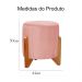 Kit 02 Puffs Redondo Athenas mais Jade Veludo Rosa