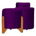 Kit 02 Puffs Redondo Athenas mais Jade Veludo Roxo