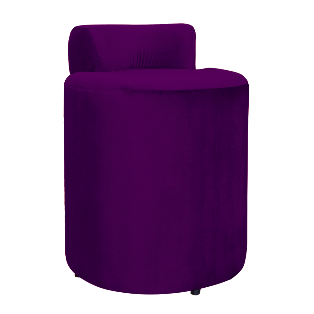 Kit 02 Puffs Redondo Athenas mais Jade Veludo Roxo