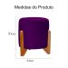 Kit 02 Puffs Redondo Athenas mais Jade Veludo Roxo