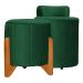 Kit 02 Puffs Redondo Athenas mais Jade Veludo Verde