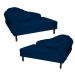 Kit 02 Recamier Namoradeira Divã Lado Direito e Esquerdo Larissa Suede Azul Marinho