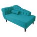 Kit 02 Recamier Namoradeira Divã Lado Direito e Esquerdo Larissa Suede Azul Turquesa