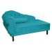 Kit 02 Recamier Namoradeira Divã Lado Direito e Esquerdo Larissa Suede Azul Turquesa