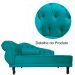 Kit 02 Recamier Namoradeira Divã Lado Direito e Esquerdo Larissa Suede Azul Turquesa