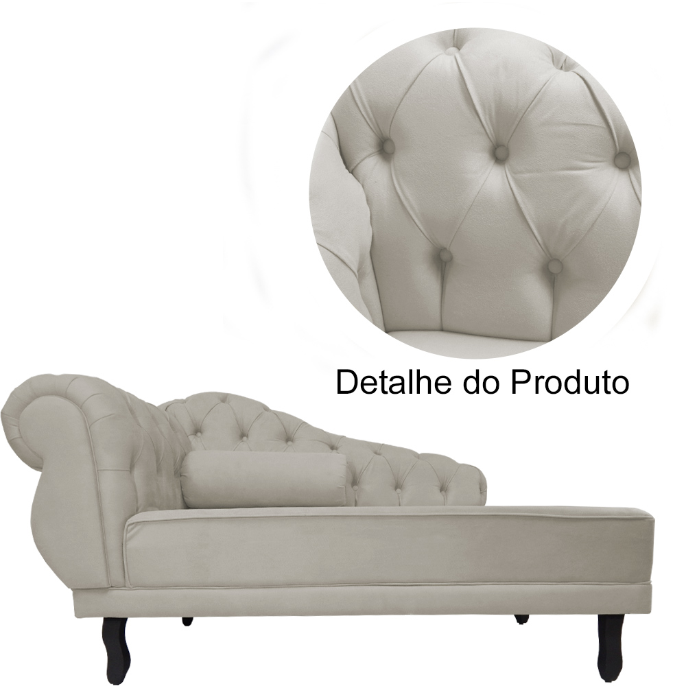 Kit 02 Recamier Namoradeira Divã Lado Direito e Esquerdo Larissa Suede Bege