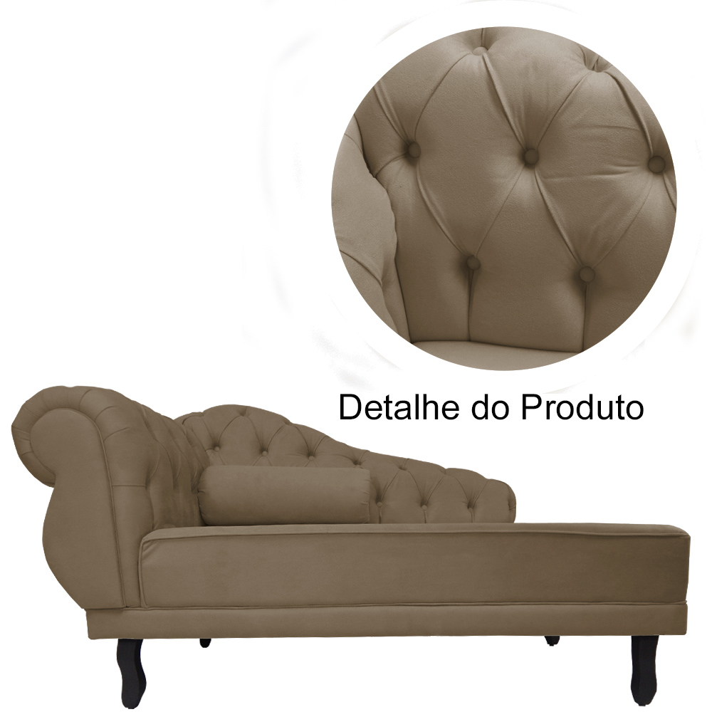 Kit 02 Recamier Namoradeira Divã Lado Direito e Esquerdo Larissa Suede Capuccino