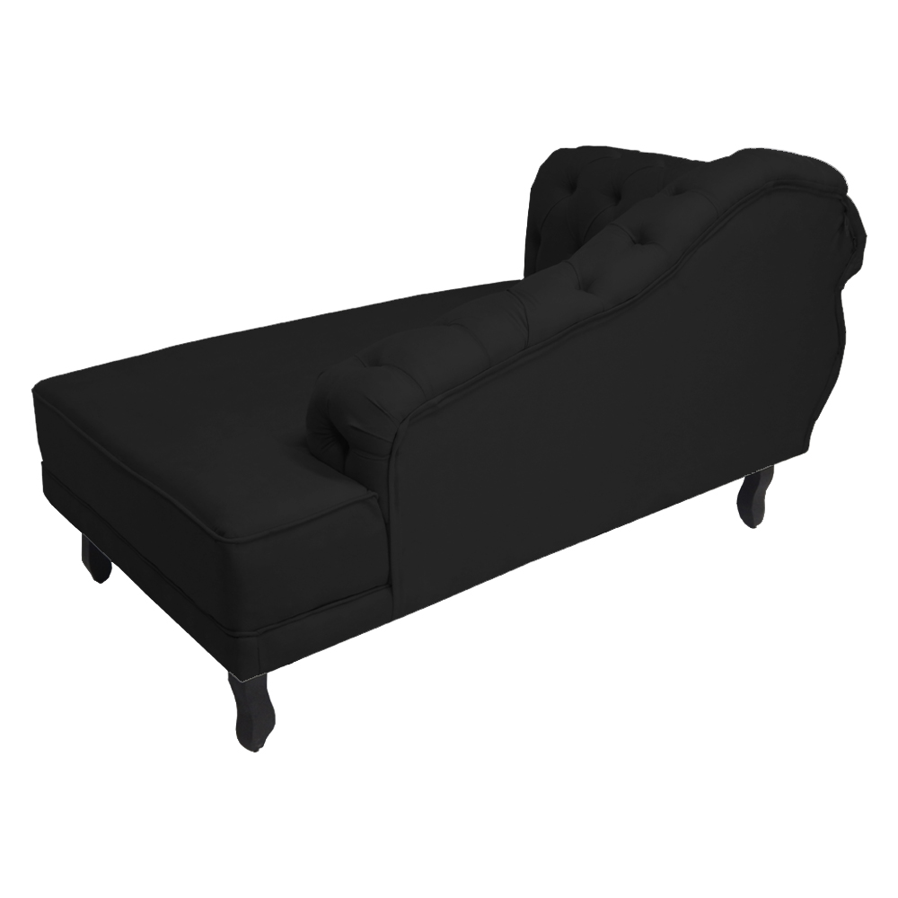 Kit 02 Recamier Namoradeira Divã Lado Direito e Esquerdo Larissa Suede Preto