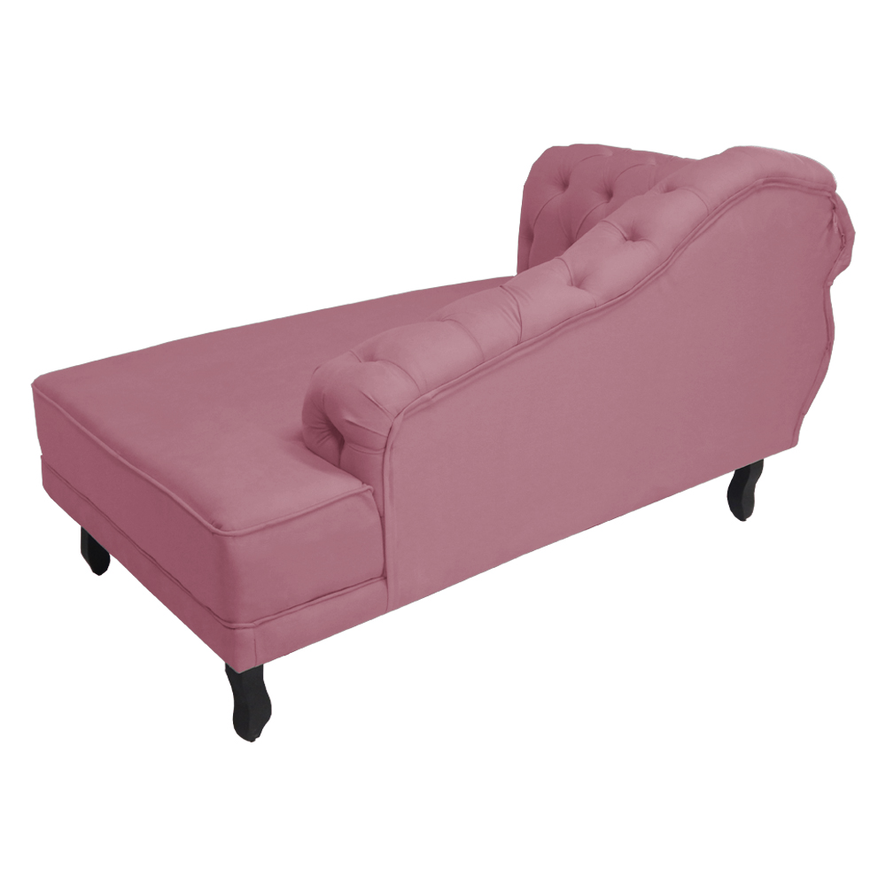 Kit 02 Recamier Namoradeira Divã Lado Direito e Esquerdo Larissa Suede Rosa