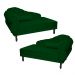 Kit 02 Recamier Namoradeira Divã Lado Direito e Esquerdo Larissa Suede Verde