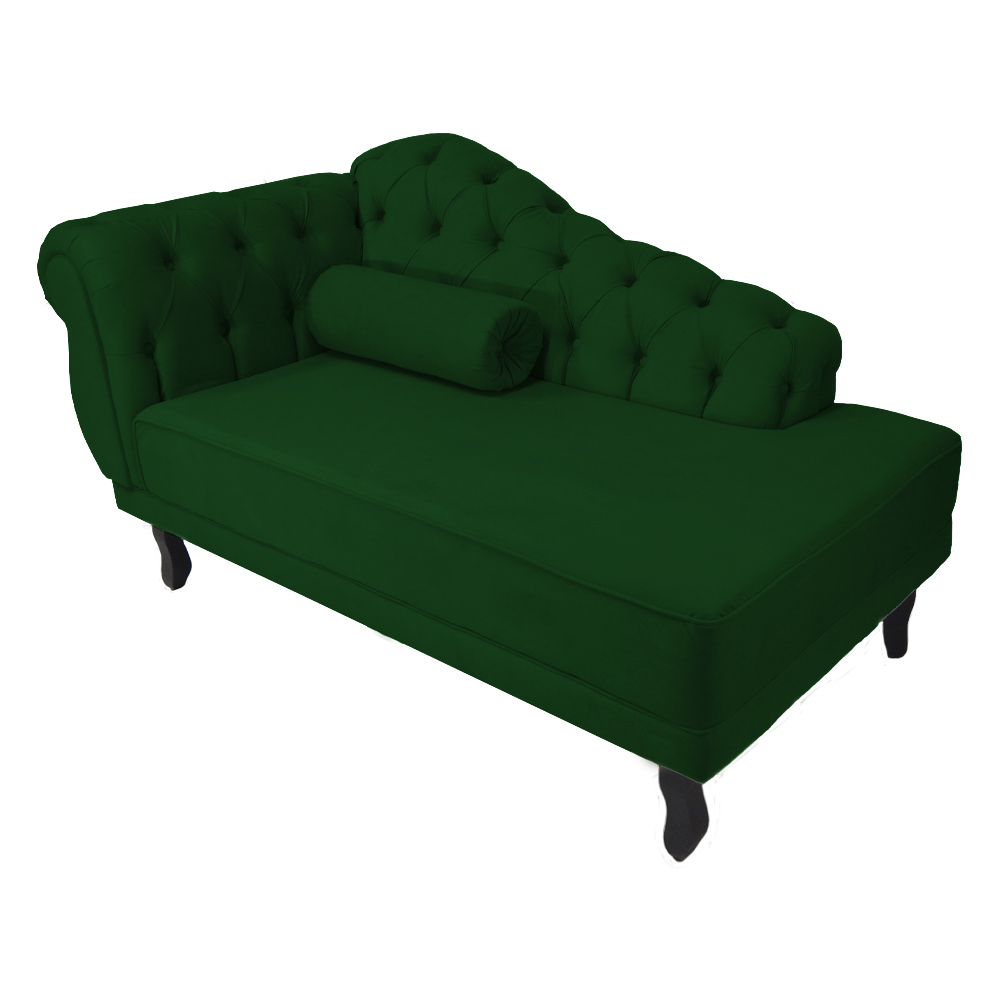 Kit 02 Recamier Namoradeira Divã Lado Direito e Esquerdo Larissa Suede Verde