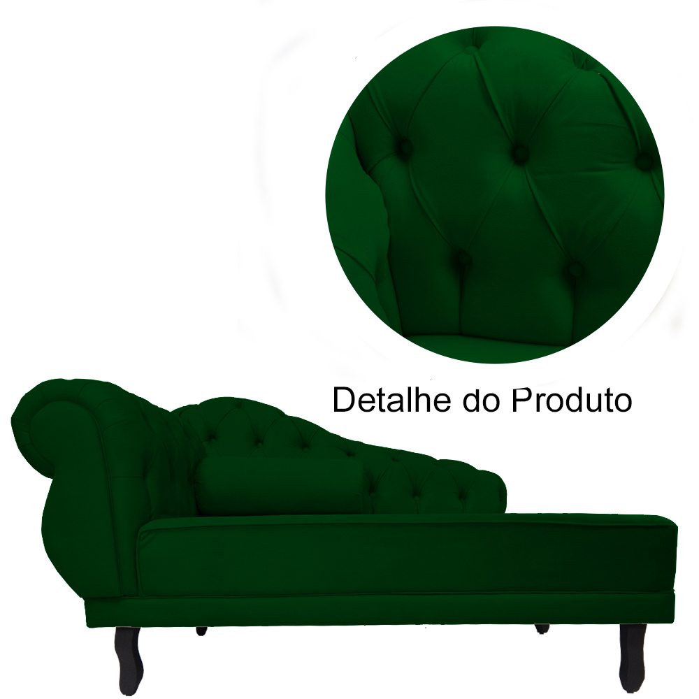 Kit 02 Recamier Namoradeira Divã Lado Direito e Esquerdo Larissa Suede Verde