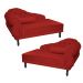 Kit 02 Recamier Namoradeira Divã Lado Direito e Esquerdo Larissa Suede Vermelho