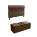 Kit Cabeceira Mais Calçadeira Baú King 195cm Para Cama Box Vitória Suede Marrom Claro - DS Estofados