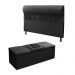 Kit Cabeceira Mais Calçadeira Baú King 195cm Para Cama Box Vitória Suede Preto - DS Estofados