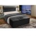 Kit Cabeceira Mais Calçadeira Baú King 195cm Para Cama Box Vitória Suede Preto - DS Estofados