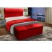Kit Cabeceira Mais Calçadeira Baú King 195cm Para Cama Box Vitória Suede Vermelho - DS Estofados