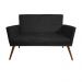 Kit Namoradeira Com 02 Poltronas Decorativa Nina Suede Preto - DS Estofados